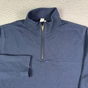 State & Liberty 1/4 Zip Pullover Mens Large Blue Stretch Sweatshirt Athletic Fit